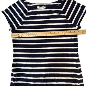 White House Black Market Navy and White Striped Top size Medium
